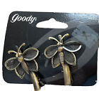 Goody Butterfly Hair Acessories Y2k Nos Metal Slide Clip Gold Tone 1999