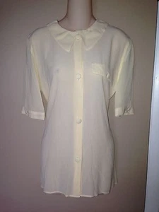 GIORGIO ARMANI ITALY LADIES SILK BLOUSE WITH SHORT SLEEVES SIZE 40. - Picture 1 of 7