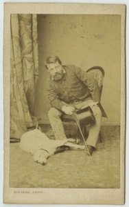 CDV 1860-70 Bingham. Le peintre Ernest Meissonier et son chien. - Picture 1 of 2