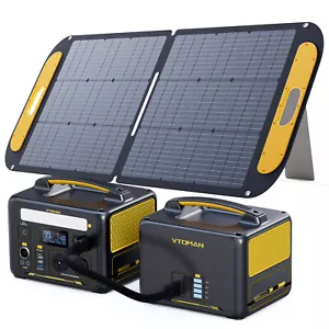 VTOMAN Portable Power Station 600W Solar Generator+Extra Battery939Wh+110W Panel - Picture 1 of 17
