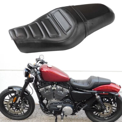 Asiento de dos asientos para conductor pasajero para Harley Sportster Roadster XL1200T personalizado XL883 Foto 1 de 4