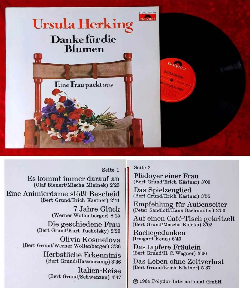 LP Ursula Herking: Danke für die Blumen - Eine Frau packt aus (Polydor 2371 428) - Bild 1 von 1