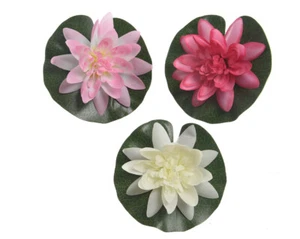 1 künstliche Seerose 13cm Kunstblumen Teichpflanzen Dekoblumen schwimmend Lotus - Bild 1 von 4