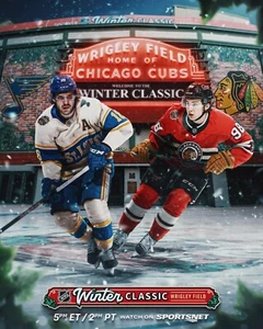 Foto de hockey de la NHL St Louis Blues vs Chicago Blackhawks 2025 clásico de invierno 8x10 - Imagen 1 de 1