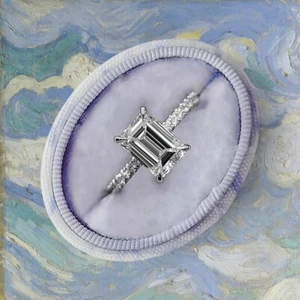 Emerald Cut Diamond Ring 18K White Gold Wedding 2.00 Ct IGI Lab Created  - Picture 1 of 11