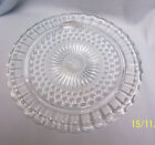 CAKE PLATE  FEDERAL GLASS Footed Cake Plate w/Dots, Panels, Sunburst #2889 (A1)