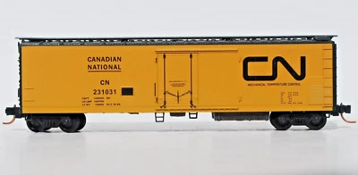 CN.  N Scale. 51'3 3/4" Reefer, with Roof Walk. Micro-Trains Line. Like New. - Image 1 of 3