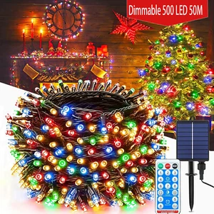 1200mA Large Solar 50m 500LED Fairy String Lights Outdoor Garden Yard - Colorful - Picture 1 of 13