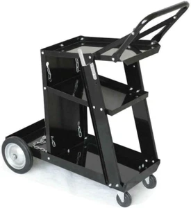 Black Portable Welder Welding Cart Plasma Cutter MIG TIG ARC Storage Tanks - Picture 1 of 6