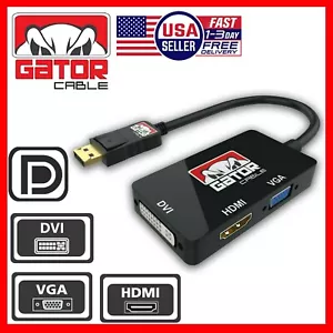 DisplayPort Male To HDMI DVI VGA Female Adapter Converter Cable 4K 1080P 4-in-1 - Picture 1 of 13