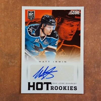 3-01-11 mx PWE. 2013-14 score hot rookies rc auto autograph #618 matt irwin - Image 1 of 2