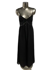 NEW LOOK Dress Size M 12 Black Long Womens NEW Sequins Ball Gown EU40 RRP £45 - Picture 1 of 13