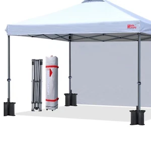 Weather-Resistant White Pop-Up Canopy Tent with Sidewall - Easy Setup & Portable - Picture 1 of 8