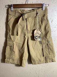 CD Copper Denim Cargo Shorts Boys Size 10 Gold Brown Belt Adjustable waist NEW - Picture 1 of 8