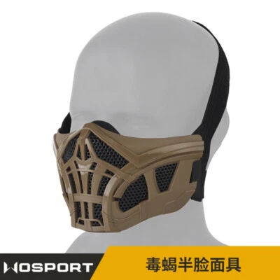 WOSPORT Tactical Half Face Mask Breathable Mesh Silicone Protective Mask Cosplay - Image 1 of 4