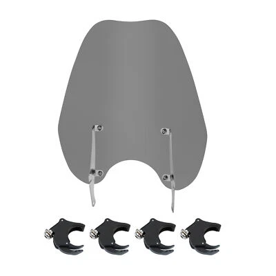 Smoke Windshield Windscreen & Bracket & 49mm Clamps Fit For Harley Dyna 06-17 - Изображение 1 из 4