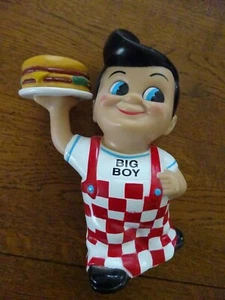 2001 - BOB'S BIG BOY Rubber Bank 8" Bob With Burger Twist Stopper - Bild 1 von 3