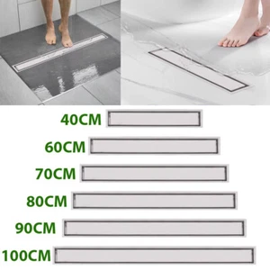 Linear Shower Drain, Stainless Steel Rectangle Shower Floor Drain - Picture 1 of 39