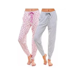 Roudelain Elastic Waistband 2-Pk. Jogger Sleep Pants Ditsy-Dots Size M - Picture 1 of 3