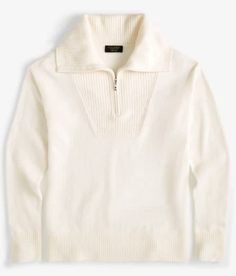 Suéter Charter Club 100 % cachemir para mujer media cremallera - talla XL - hielo vainilla/marfil Foto 1 de 4