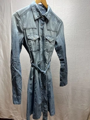 Vestido recto Gap Denim para mujer talla 4 azul algodón botones cinturón bolsillos en la cintura Foto 1 de 4