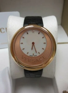 Versace Womens 87Q80D498 S111 Perpetuelle Sunray Dial DIAMOND LEATHER BAND Watch - Picture 1 of 10