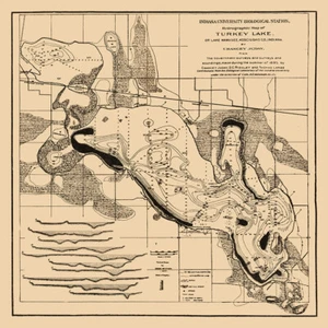 1895 Map of Wawasee Lake Kosciusko County Indiana - Picture 1 of 4