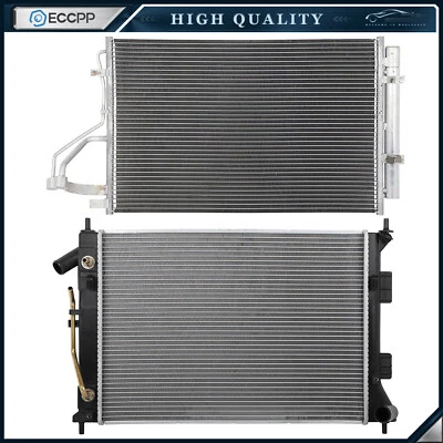 Kit de refrigeración de radiador y condensador de aire acondicionado de aluminio para Hyundai Elantra GT 13 14 2015 Foto 1 de 4