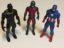 Lot Of 3 Action Figure 6 Inch Black Panther, Captain America, Marvel Hasbro 2015