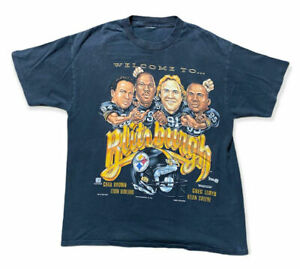 Pittsburgh Steelers T Shirt 1995 Blitzburgh Caricature 90s Vtg NFL Funny Gift