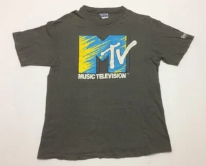 Vtg Single Stitch T-shirt MTV Music Television DJ Technics 1200 Rare L Vintage - Picture 1 of 12