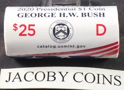 2020 D George H W Bush Presidential Dollar Roll ~ Head / Tail - Image 1 of 4