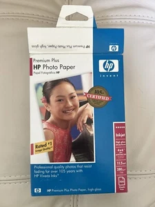 HP Premium Plus 4 X 6" High Gloss Inkjet Photo Paper 11.5 Mil 20 sheets Q1977A - Picture 1 of 2