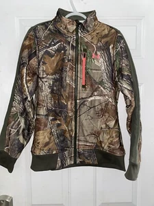 Under Armour MOSSY OAK CAMO Fleece Jacket 1229946 (Size M) Pink Logo - Picture 1 of 6