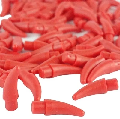 Lote de 100 piezas LEGO® garra de púa roja cuerno diente pequeño con extremo de barra 53451 Foto 1 de 3