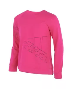 ADIDAS Big Girls Long Sleeve French Terry Crewneck Top Pink Size L(14) MSRP $40 - Picture 1 of 1