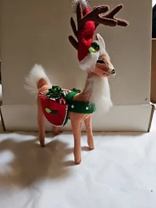 Annalee Reindeer Peppermint Candy Cane Saddles - Picture 1 of 1