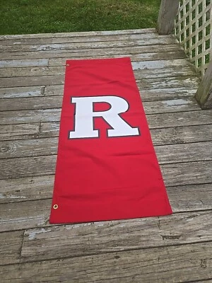 Long Red Canvas With The Letter R 59" By 24" Double Sided Advertising  - Image 1 of 3