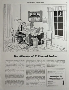 Metropolitan Life Insurance Co 1942 Dilemma Edward Lasher Pity Plight impresión de colección - Imagen 1 de 1