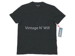 True Religion Herren T-Shirt schwarz bestickt Buddha Gesicht Slim Fit Rundhalsausschnitt - Bild 1 von 6