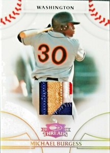 2008 Donruss Threads Jerseys Prime #54 Michael Burgess Washington Nationals /25