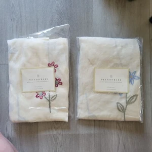 Pottery Barn Garden Grove bestickte Gardine Paneele 44 x 84 Zoll Raffband oben 100 % C - Bild 1 von 10