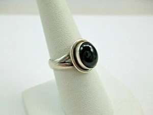 Vintage Onyx Sterling Silver Ring Size 7.875 925 349D - Picture 1 of 12