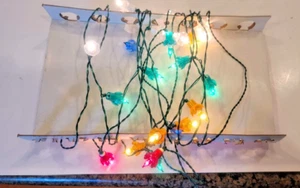 Vintage 35 Ct Christmas String Light Set Tulip Pedal Reflectors Multicolored - Picture 1 of 6