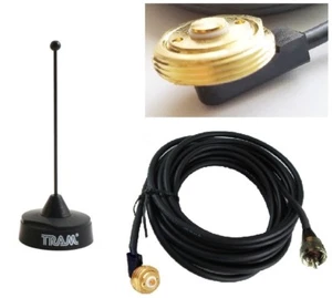 Black Antenna UHF 434-477 NMO Hole Mount PL259 Icom Kenwood Vertex Mobile Radio - Picture 1 of 2