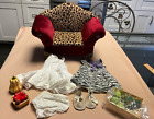 American Girl Doll Or 18 In. Doll Lot  Victorian Settee, 2 Dresses, Shoes, Food