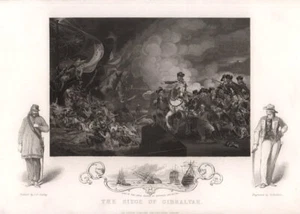 The Great Siege of Gibraltar 1779-1783. TALLIS c1855 old antique print picture - Picture 1 of 1