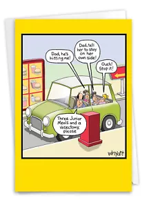 Funny Father's Day Greeting Card w 5 x 7 Inch Envelope (1 Card) Dad Drive Thru - Picture 1 of 6