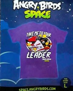 Angry Birds T-Shirt Adult Large - TAKE ME TO YOUR LEADER - New - Rare - Picture 1 of 5