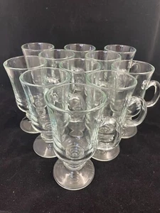 One Vintage Libbey Irish Coffee Mug Clear Pedestal 5.75" Ringed Stems 8oz Choose - Picture 1 of 6